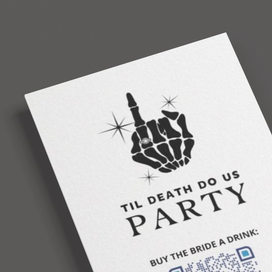 "Til Death Do us Party Bachelorette QR-Code-Karte Platzkarte