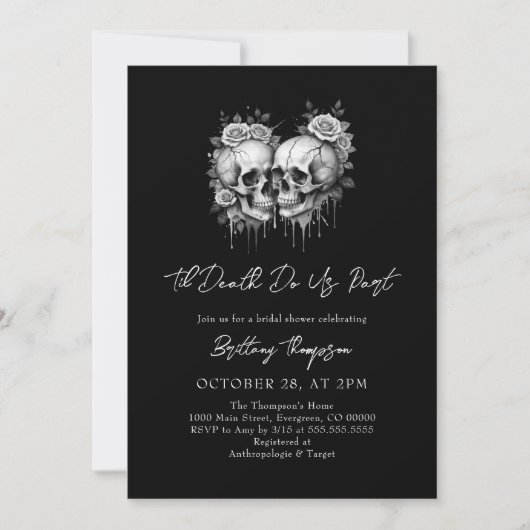 Til Death Do US Party Bridal Dusche Einladung (Vorderseite)