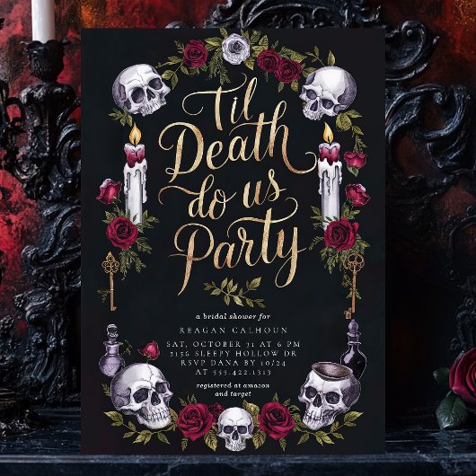 Til Death Do us Party Gothic Brautparty Einladung