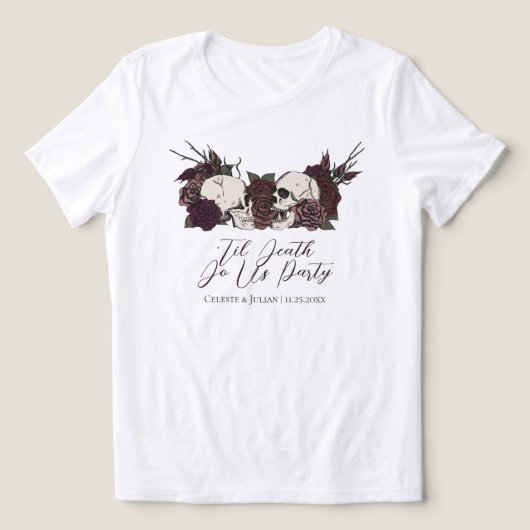 Til Death Do Us Party Gothic Wedding Party Tri-Blend Shirt (Design Vorderseite)