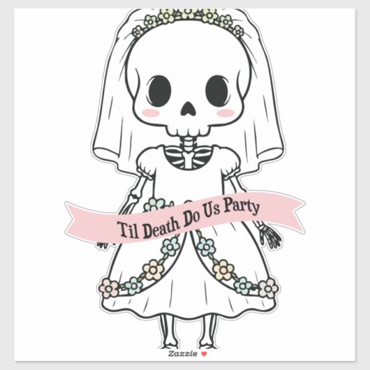 Til Death Do Us Party Halloween Aufkleber (Blatt)
