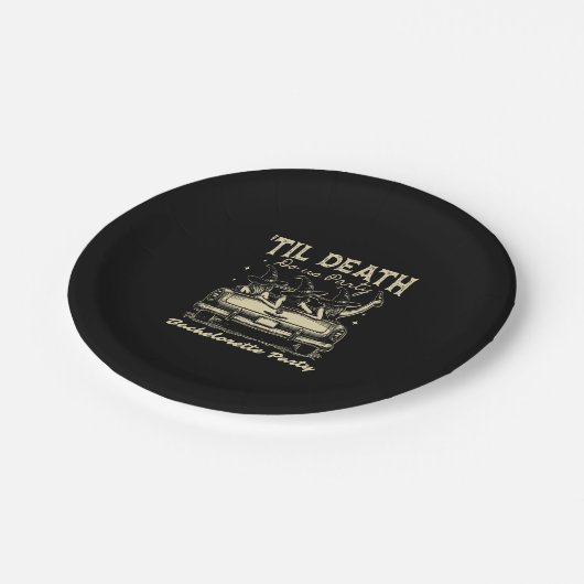 Til Death Do us Party Halloween D Yellow Pappteller (Schrägansicht)