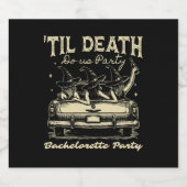 Til Death Do us Party Halloween D Yellow Schaumweinetikett (Einzelnes Label)