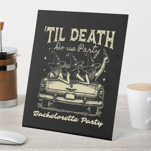 Til Death Do Us Party Halloween D Yellow Sockelschild (In Situ)