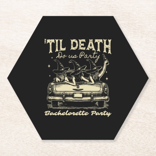 Til Death Do us Party Halloween D Yellow Untersetzer (Vorderseite)