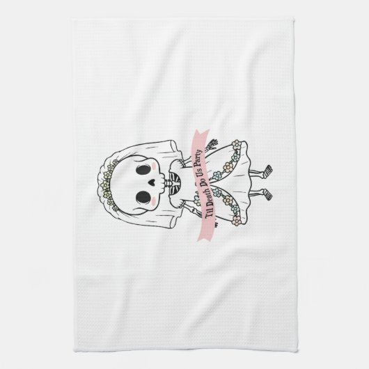 Til Death Do Us Party Halloween Geschirrtuch (Vertikal)