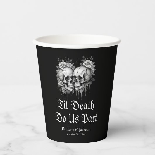Til Death Do us Party Halloween-Kaffee Pappbecher (Vorderseite)