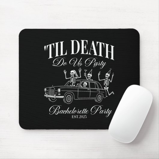 Til Death Do Us Party Retro Halloween Bachelorette Mousepad (Mit Mouse)