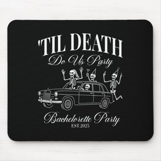 Til Death Do Us Party Retro Halloween Bachelorette Mousepad (Vorne)