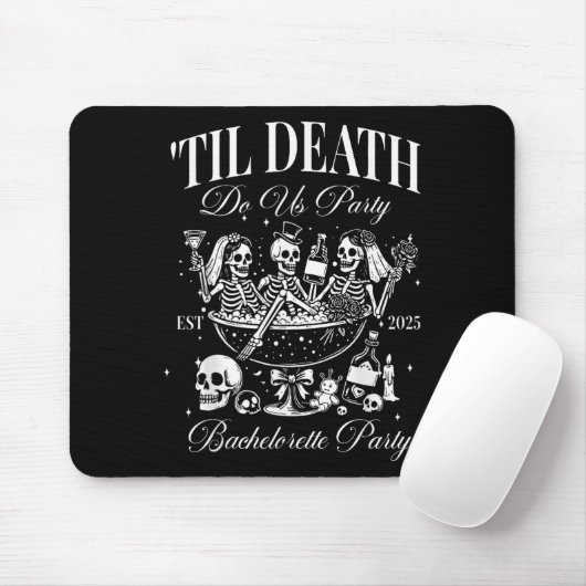 Til Death Do Us Party Retro Halloween Bachelorette Mousepad (Mit Mouse)