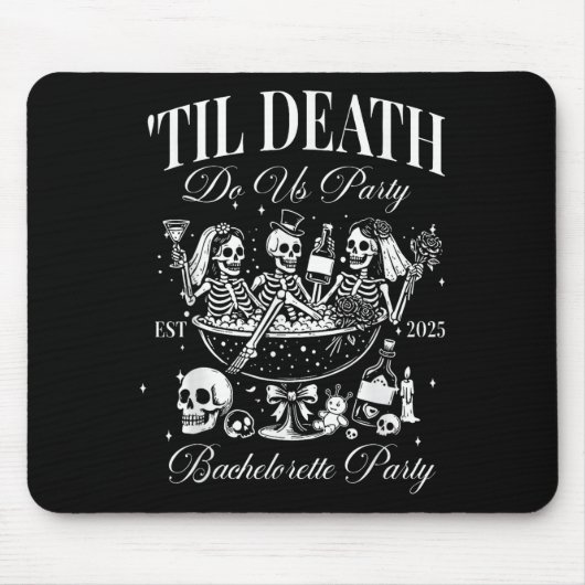 Til Death Do Us Party Retro Halloween Bachelorette Mousepad (Vorne)