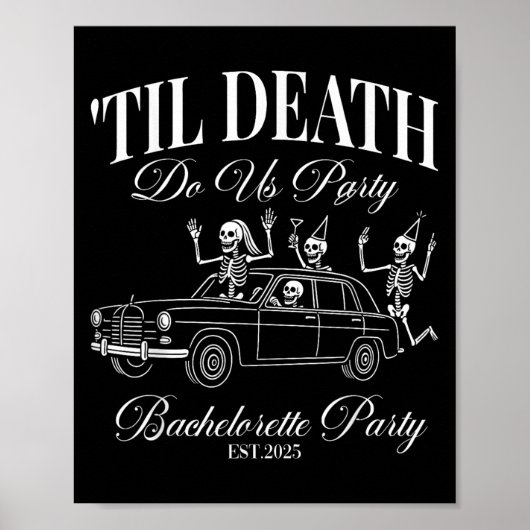 Til Death Do Us Party Retro Halloween Bachelorette Poster (Vorne)