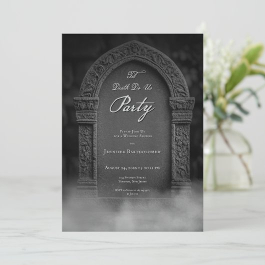 Til Death Do us Party Spooky Brautparty Einladung (Stehend Vorderseite)