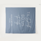 Til death do us party wedding dusty blue Wandteppich (Vorderseite (Horizontal))