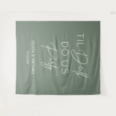 Til death do us party wedding green backdrop wandteppich (Vorderseite (Horizontal))