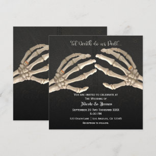 Til Death Do us Skeleton Gold Wedding Einladung