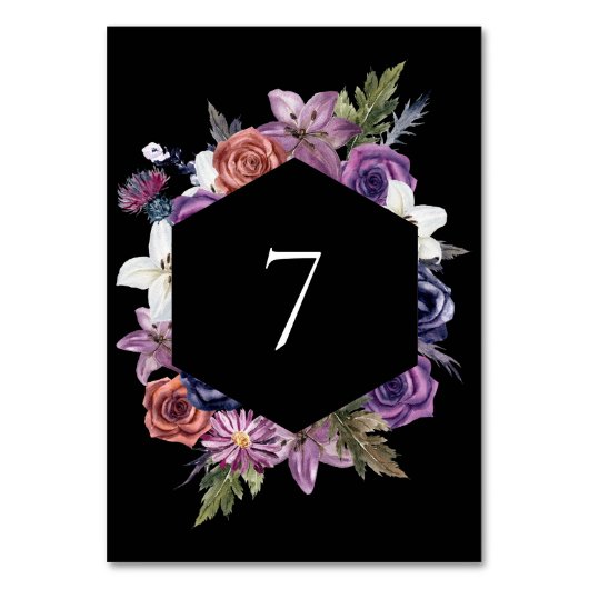 "Til Death Do us us Part Lila & Black Tischnummer (Rückseite)