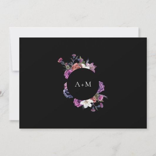 "Til Death Do us us Part Lila & Black UAWG Einladung (Rückseite)