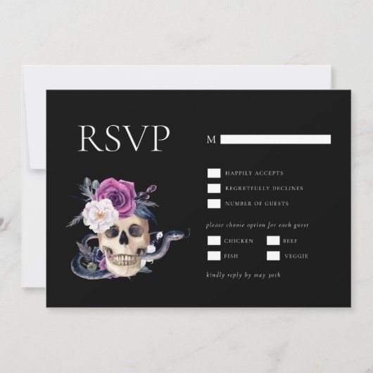 "Til Death Do us us Part Lila & Black UAWG Einladung (Vorderseite)