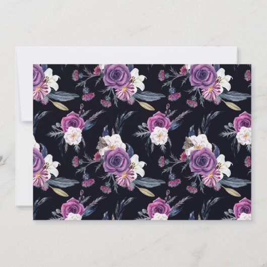 "Til Death Do us us Part Lila & Black UAWG Einladung (Rückseite)