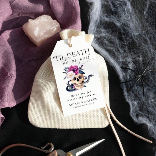 "Til Death Do us us Part Lila & Black Wedding Invi Geschenkanhänger