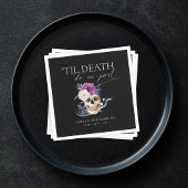 "Til Death Do us us Part Lila & Black Wedding Invi Serviette