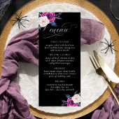 "Til Death Do us us Part Lila & Black Wedding Menu Werbekarte
