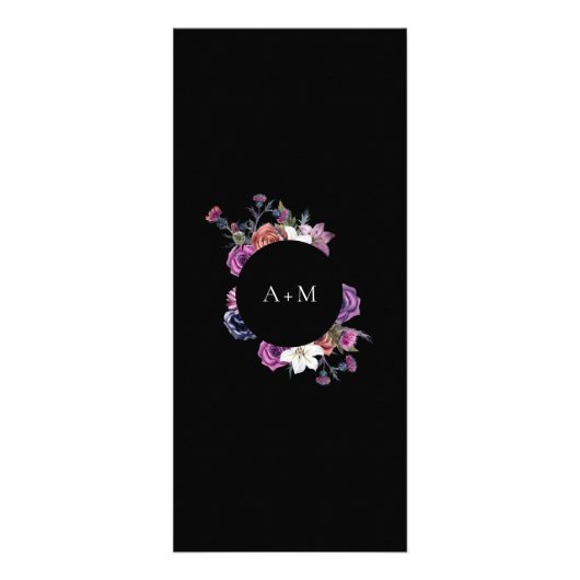 "Til Death Do us us Part Lila & Black Wedding Menu Werbekarte (Hinten)