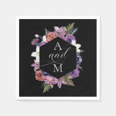 "Til Death Do us us Part Lila & Black Wedding Serviette (Vorderseite)