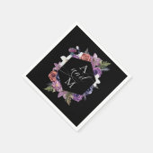 "Til Death Do us us Part Lila & Black Wedding Serviette (Ecke)