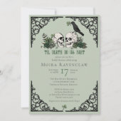 Til Death Do us us Part Mr. und Mrs Skulls Green R Einladung (Vorderseite)