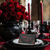Til Death Do us us Party Gothic Red & Black Rose Platzkarte