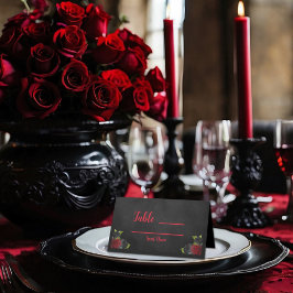 Til Death Do us us Party Gothic Red & Black Rose Platzkarte