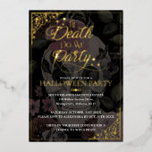 Til Death Do We Party Gothic Skull Halloween Folieneinladung (Vorderseite)