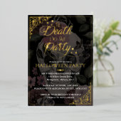 Til Death Do We Party Gothic Skull Halloween Folieneinladung (Stehend vorne)