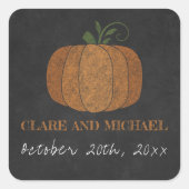 Til Death Fall Pumpkin Orange Black Wedding Quadratischer Aufkleber (Vorderseite)