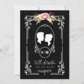 Til Death Gothic Black Floral Wedding Einladung (Rückseite)