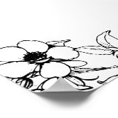 Til Death Gothic Floral Skull Black Wedding Sign Poster (Ecke)