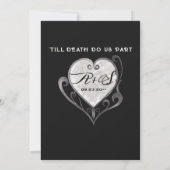 'Til Death Gothic Glam Skull Black Floral Wedding Einladung (Rückseite)