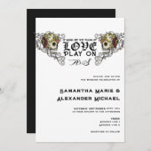 'Til Death Gothic Glam Skull Black Floral Wedding Einladung (Vorne/Hinten)