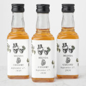 Til Death Gothic Heart Floral Skulls Wedding Alkoholflaschenetikett (Flaschen)