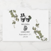 Til Death Gothic Heart Floral Skulls Wedding Alkoholflaschenetikett (Einzelnes Label)