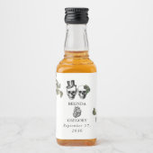 Til Death Gothic Heart Floral Skulls Wedding Alkoholflaschenetikett (Vorderseite)