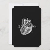 Til Death Gothic Heart Floral Skulls Wedding Einladung (Rückseite)