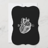Til Death Gothic Heart Floral Skulls Wedding Einladung (Rückseite)