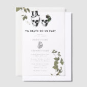 Til Death Gothic Heart Floral Skulls Wedding Pergament Einladungen (Versetzt)