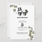 Til Death Gothic Heart Floral Skulls Wedding Save The Date (Vorderseite)