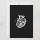 Til Death Gothic Heart Floral Skulls Wedding Save The Date (Rückseite)