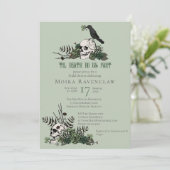 Til Death Gothic Irish Floral Skull Brautparty Einladung (Stehend Vorderseite)