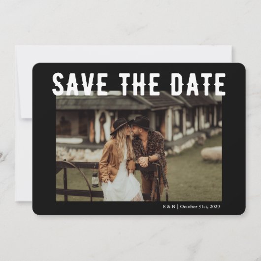 Til Death Gothic Skeleton Black Save the Date (Vorderseite)